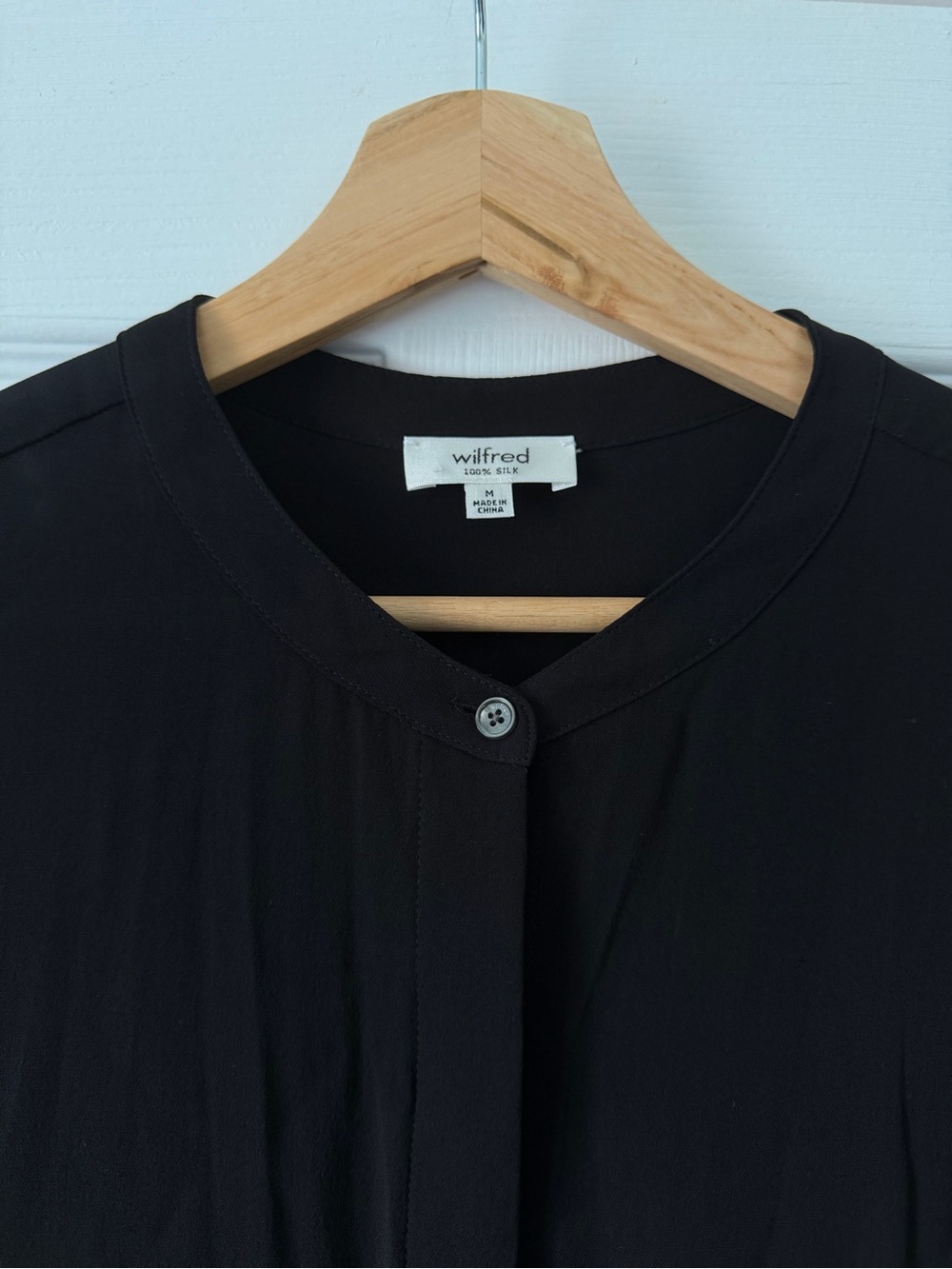 Wilfred Black Silk Button-Front Women's Dress Size M